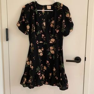💐🌸🌷🌺🌹🌼 FLORAL PRINT BLACK DRESS